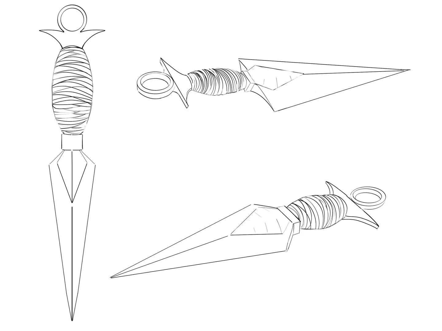 Kunai design sketches